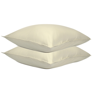 Набор из двух наволочек из сатина серо-бежевого цвета  брашинг-эффектом из коллекции essential, 70х70 см