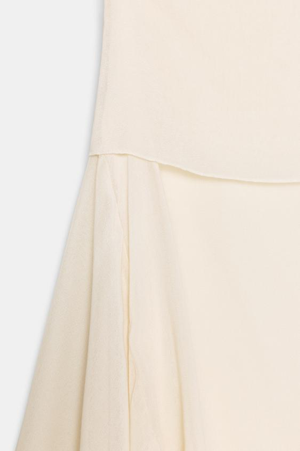 ZARA СТРУЯЩАЯСЯ ЮБКА АСИММЕТРИЧНОГО КРОЯ, ЭКРЮ