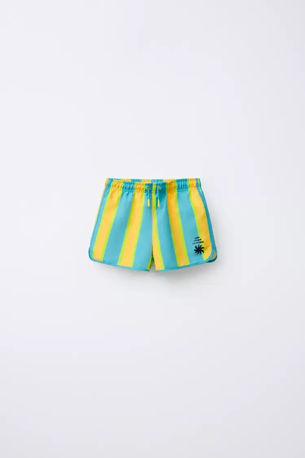 ZARA ПЛАВКИ В ПОЛОСКУ, БИРЮЗОВЫЙ