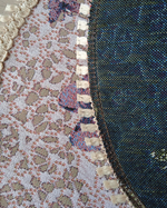 Декоративная гобеленовая салфетка Лаванда и кружево d 39 см