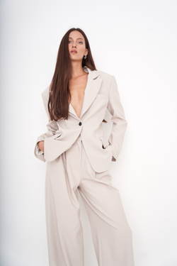 Брюки на высокой талии Suit №3, слоновая кость