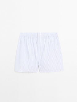 Massimo Dutti Трусы-боксеры из 100% хлопка в полоску, белый