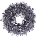 Венок декоративный TINSEL «Изящный блеск» 38 см, Графит
