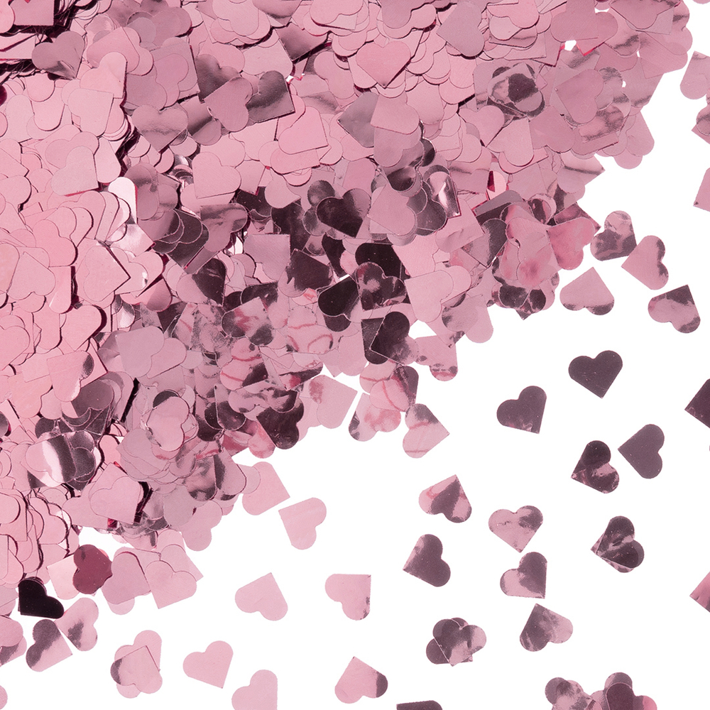 Конфетти 1,5 см сердце розовый металлик, фольга, 50 гр ВВ