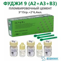Fuji 9 Большой набор (A2, A3, B3) (3x15гр.+2x6,4мл.) Фуджи 9, пломбировочный цемент, Фуджи IX