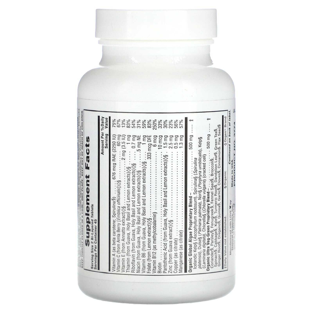 NaturesPlus, Organic Ultra Juice Green, 90 органических двухслойных таблеток