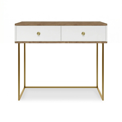 Туалетный столик консоль ROYAL 5311 эко (Дуб Веллингтон-Золото-р.золото)