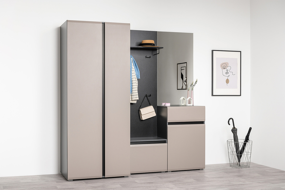 Шкаф двухстворчатый 16.367.02, Антрацит, Веллюто Капучино