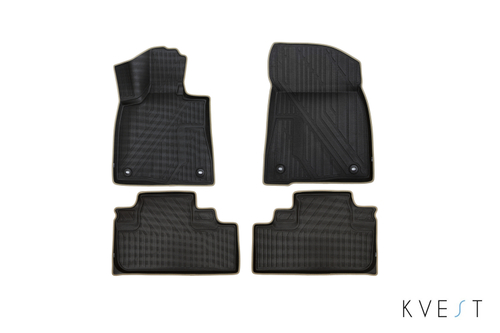 Коврики KVEST 3D в салон LEXUS RX (IV, IVr), 2015-2019, 2019-, 4 шт. (полиуретан, черный, бежевый) в коробе KVESTLEX00001K2