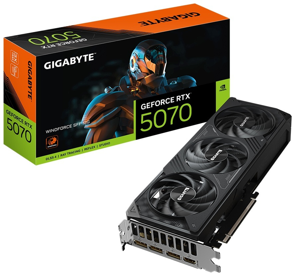 Видеокарта GIGABYTE (GV-N5070WF3-12GD) RTX5070 WINDFORCE 12G 12 Гб