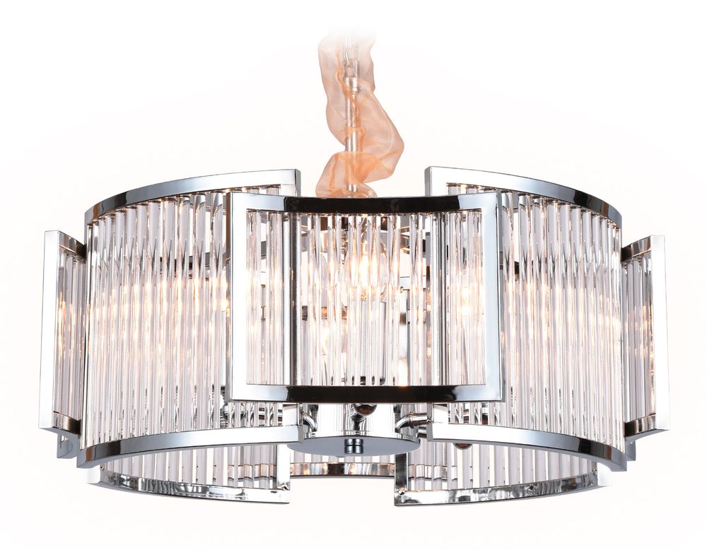 Подвесная люстра с хрусталем TR5366/6 CH/CL хром/прозрачный E14/6 max 40W D500*653