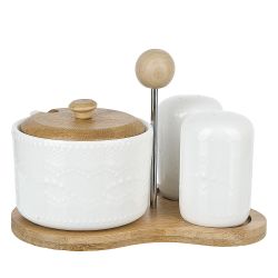 Набор для специй солонка/ перечница/ сахарница с ложкой " " v=250мл. 17*12,5*13см.