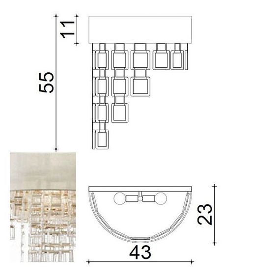 Настенный светильник IL Paralume Marina Luxury 2174/A (Италия)