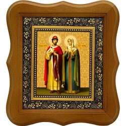 Петр и Феврония Муромские благоверные чудотворцы. Икона на холсте.