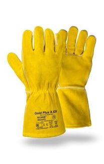 Перчатки GOLD PLUS (Голд Плюс) из спилка КРС с крагами, арт. 8.529