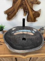 Раковина из речного камня RS-65839 64х48х15 из натурального камня