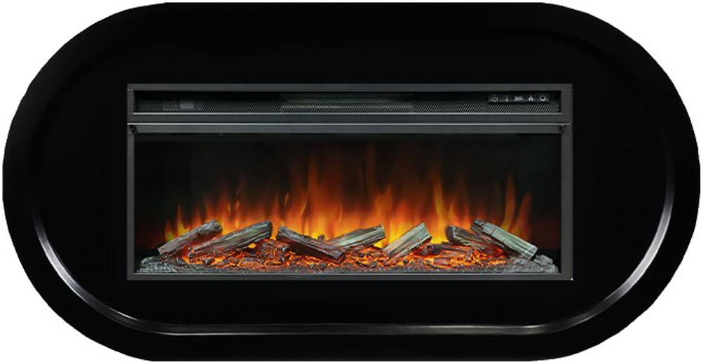 Каминокомплект Ellipse - Черный (ширина 1450 мм) с очагом Vision 42 LOG LED