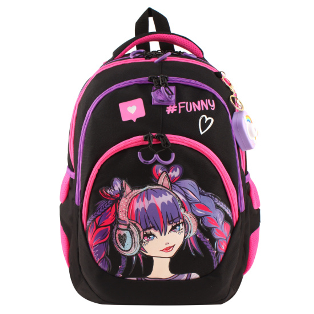 Ранец, спинка эргономичная, 3 отделения, 42*30*20 см, COMFORT Max, Cool girl, КОКОС, 240484