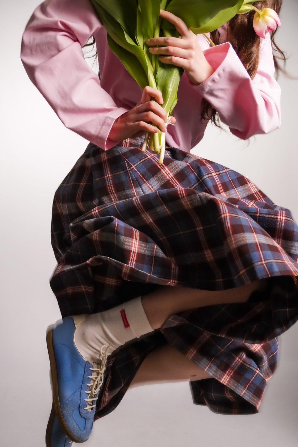 Юбка-колокол из фланели в шотландскую клетку