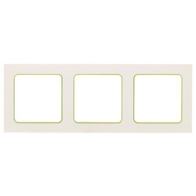 Стокгольм Рамка 3-местная белая с линией цвета зеленый EKF PROxima