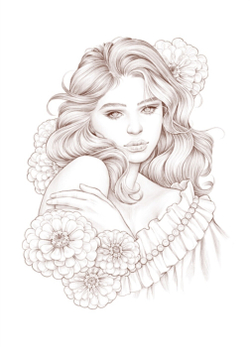 Lana Green 2 Garden Lady. Coloring Book