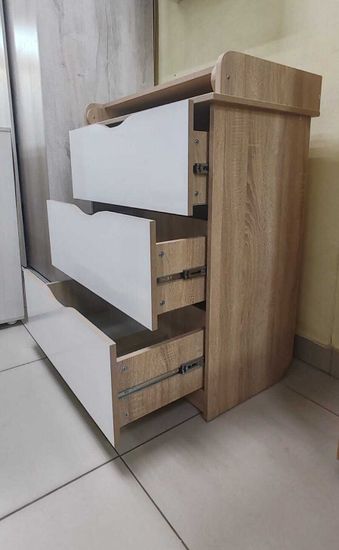 дуб сонома / белый глянец реальное фото