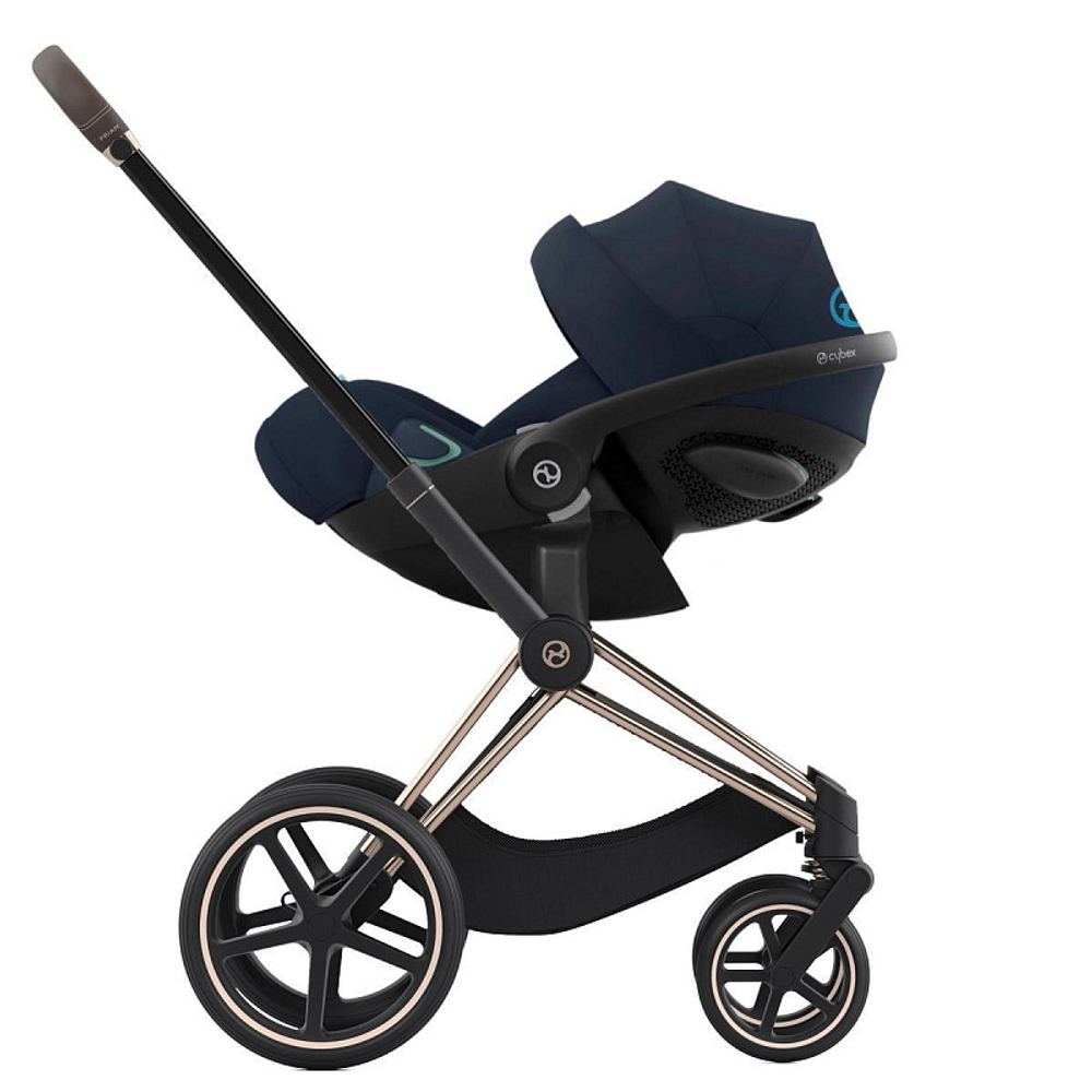 Коляска 3 в 1 Cybex Priam IV Rosegold и автокресло Cloud G i-Size Ocean Blue Plus Leaf Green