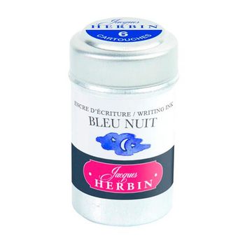 Картриджи для ручки Herbin Bleu nuit темно-синий 6 шт (20119T)