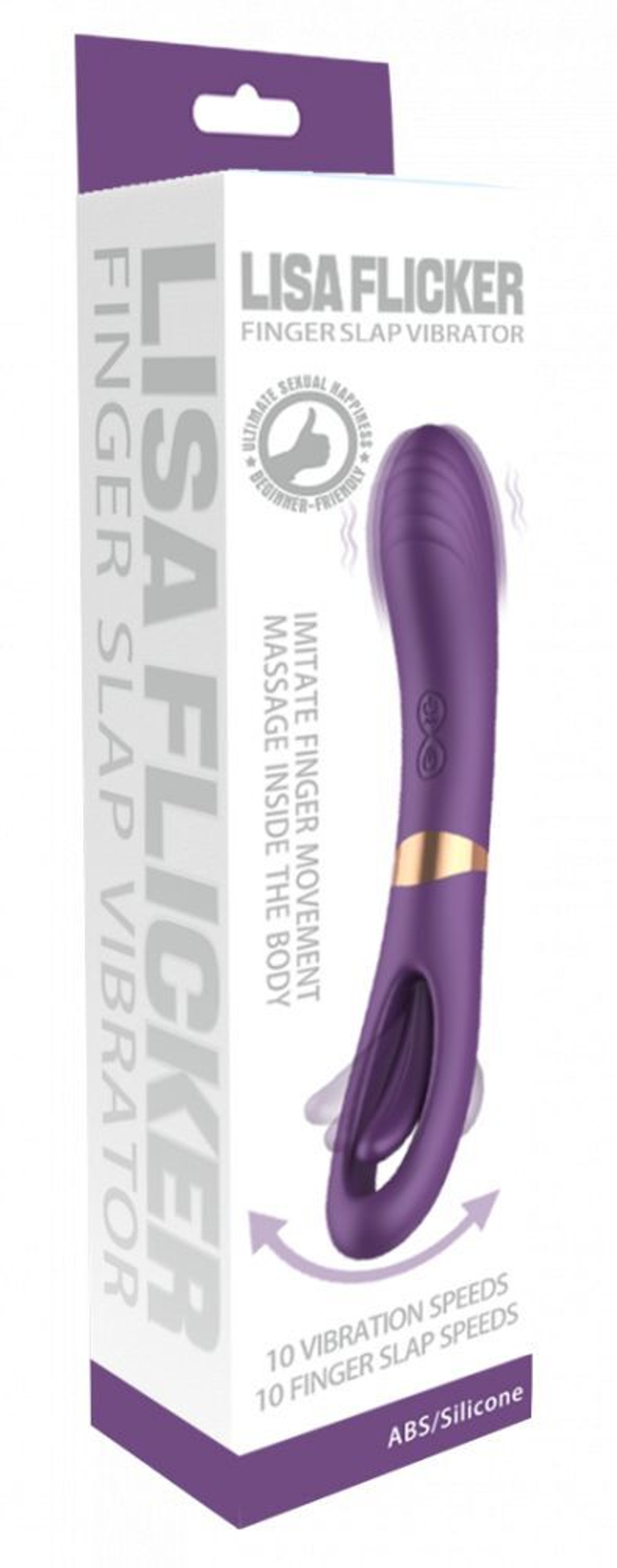 Фиолетовый силиконовый вибратор с функцией фингеринга - 23,5 см. (Цвет: фиолетовый)