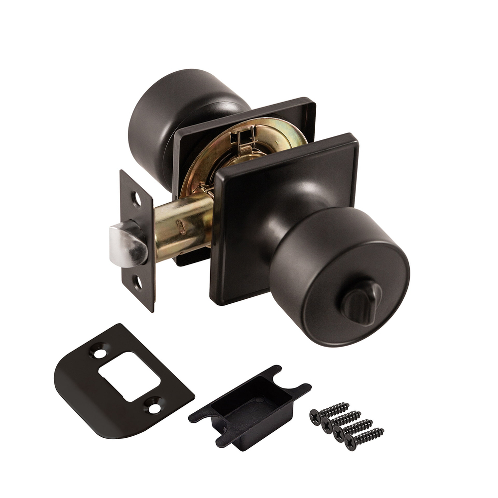 Замок ручка Черная с фиксатором DK772