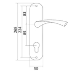 Ручка на планке Trodos, AL76/85-L AB, 204509, бронза