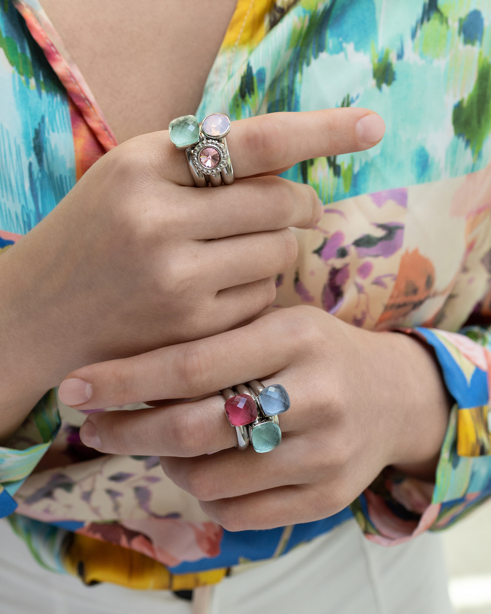 Кольцо Qudo FIRENZE 19 (S) Hellblau 107000/40-4733 19 размер 19