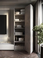 Шкаф Распашной Серый 101х220х52,5 SOHO Push to Move, полки