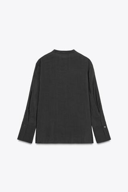 ZARA РУБАШКА ИЗ СТРУЯЩЕЙСЯ ТКАНИ — ZW COLLECTION, СВИНЦОВЫЙ