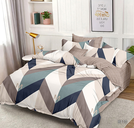 КПБ Евро с простыней на рез. 160х200 ПОПЛИН "П32"