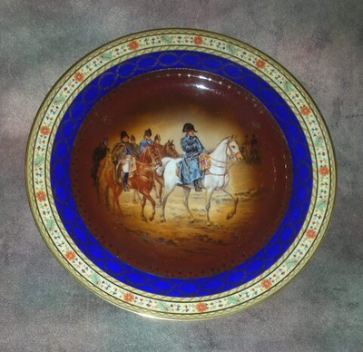 Тарелка. Фарфор. Солдат. Наполеон Бонапарт в 1814 году. Carlsbad. Чехословакия