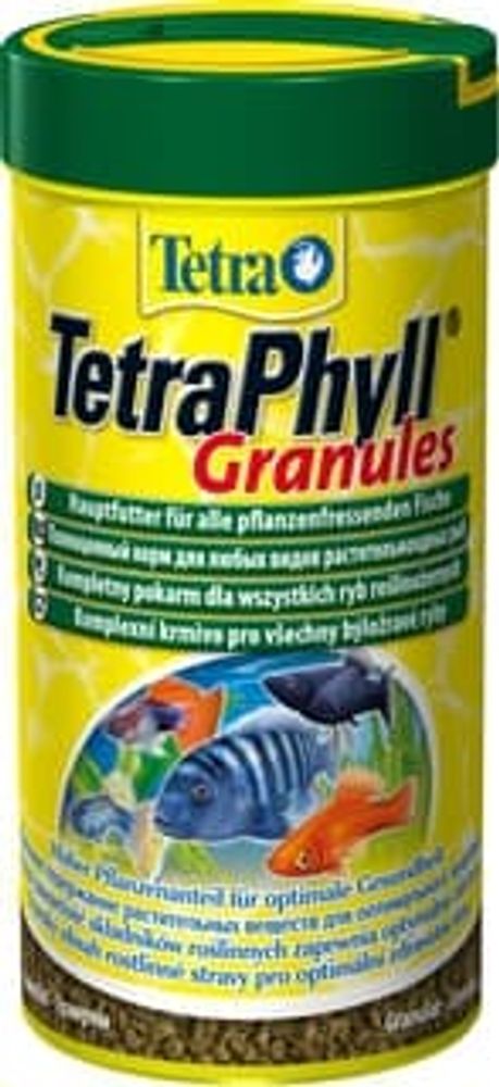 TetraPhyll Granules корм для всех видов рыб растительные гранулы 250 мл