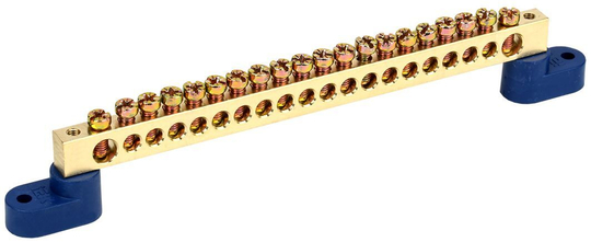 Шина N "ноль" на двух угловых изоляторах ШНИ-8х12-20-У2-С IEK