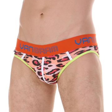 Трусы мужские джоки розовые с леопардовым принтом Van Baam VB45145