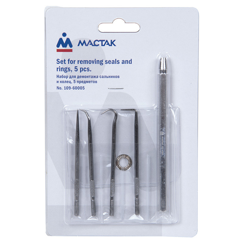 МАСТАК (109-60005) Набор для демонтажа сальников и колец, 5 предметов