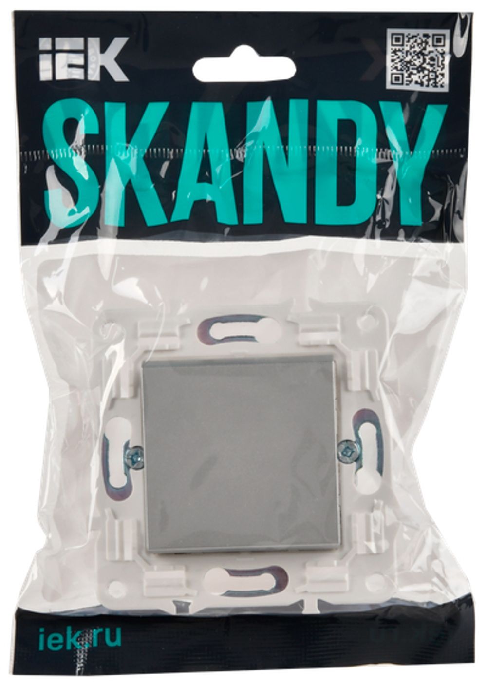 SKANDY Выключатель 1-клавишный кнопочный 10А SK-V14S серебряный IEK