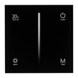 Панель SMART-P6-DIM-G-IN Black (12-24V, 4x3A, Sens, 2.4G) (Arlight, IP20 Пластик, 5 лет) 034780