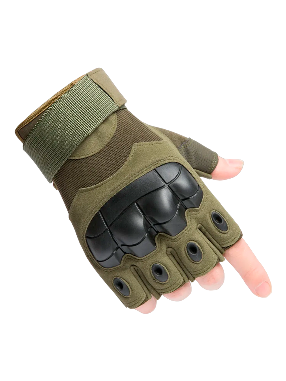 Перчатки беспалые с костяшками Army Tactical Gloves (325). Олива