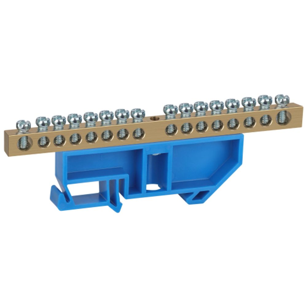 Шина ЭРА NO-222-49 N ноль на DIN-изоляторе ШНИ-6х9-16-Д-синий | Шины N, PE, PEN