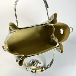 Женская желто-голубая сумка из натуральной кожи с тиснением питон