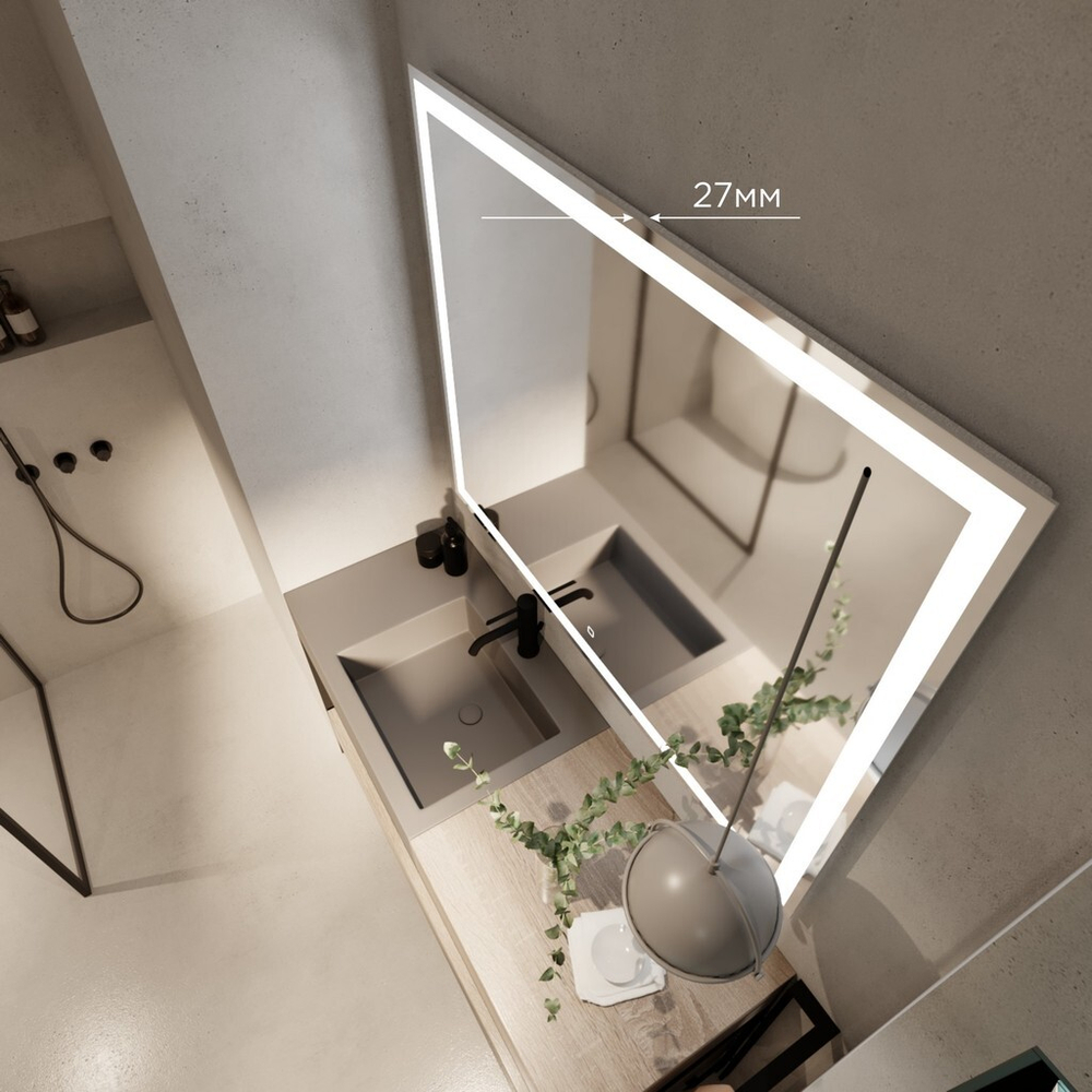 Зеркало MIXLINE "Ливия" 1000*800 (ШВ) сенсорный выключатель, светодиодная подсветка