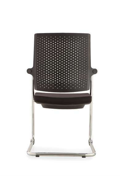 Кресло офисное Норден / Стайл 2 CF / хром / черная ткань / спинка черный пластик