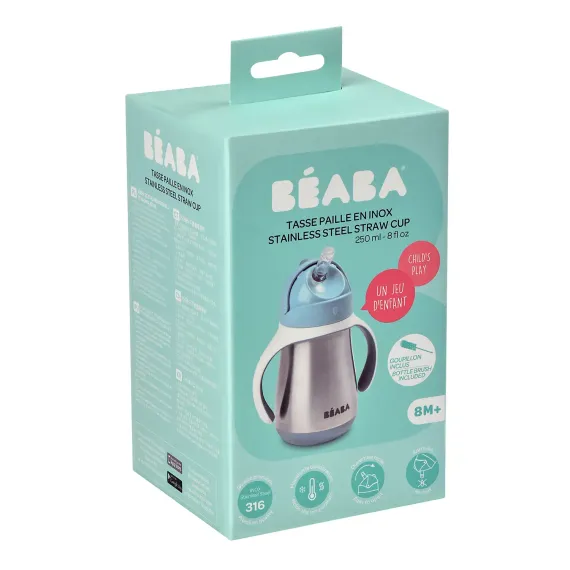 Поильник термос Beaba Tasse Paille Windi Blue