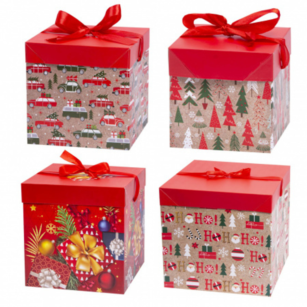 Коробка складная 10*10*10 Новогоднее ассорти