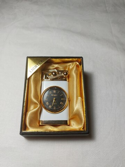 Зажигалка газовая часы белый